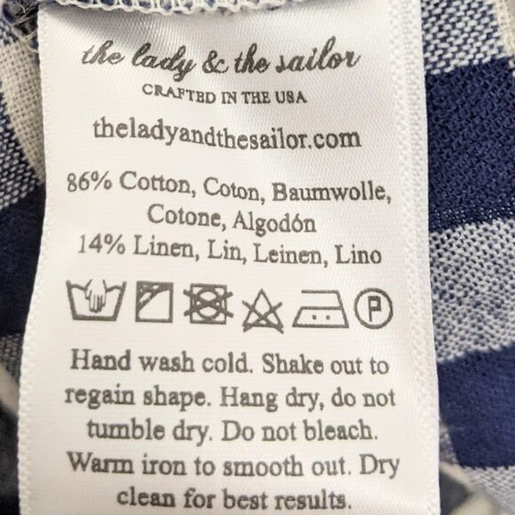 Anthropologie THE LADY & THE SAILOR One Shoulder Gingham Top M - Picture 6 of 9